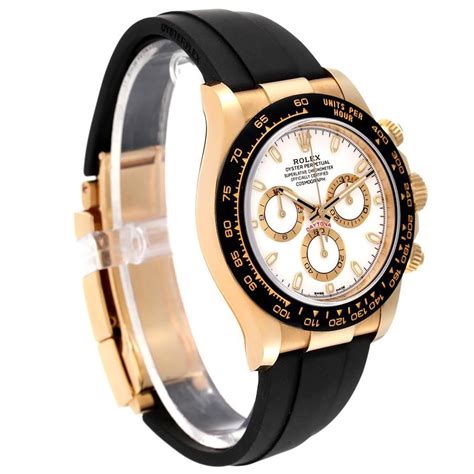 yellow gold daytona rubber strap